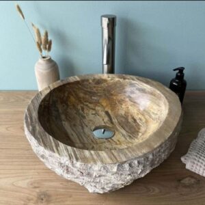 lavabo pour salle de bain en marbre gris