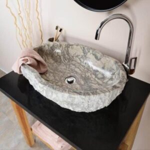 lavabo pour salle de bain en marbre gris violet