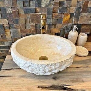 lavabo pour salle de bain en marbre blanc